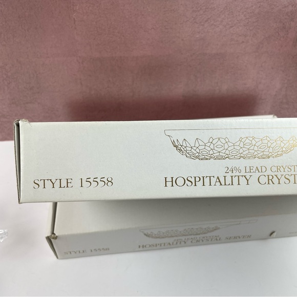 Shannon Crystal By Godinger Crystal Pineapple Server Set Of 2 Made In Slovakia - Picture 7 of 10